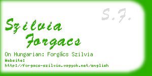 szilvia forgacs business card